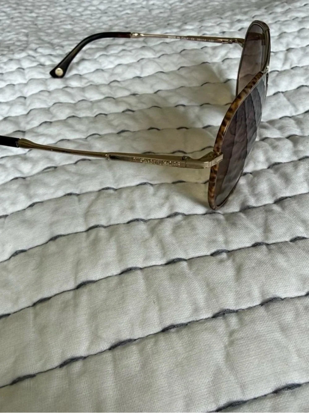 Micheal Kors Classic Aviator Sunglasses in Brown Tortoiselike Frame